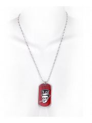 Halskette Hundemarke klein Poker Skull braun