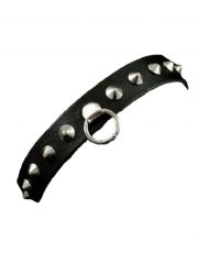 Leder Halsband Spitznieten mit Ring