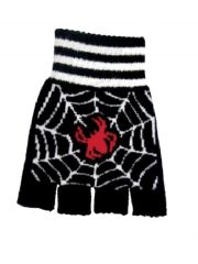 Fingerlose Handschuhe Spinne mit Netz