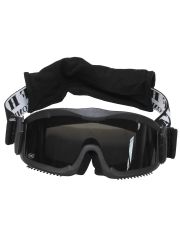 Deluxe Schutzbrille Airsoft schwarz mit 2 Ersatzgläser