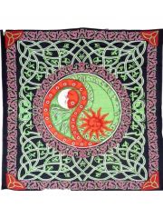 Tagesdecke Yin Yang rot 220 x 220 cm