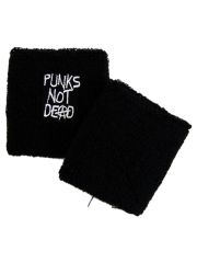 Schweißbänder Punks not dead weiß
