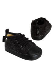 Babyschuhe Schlangenmuster schwarz