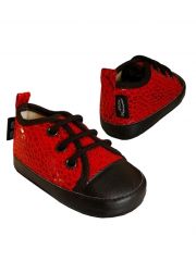 Babyschuhe Schlangenmuster rot