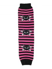 Beinstulpen Skull Girl gestreift rosa