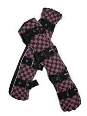 Armstulpen mit Schnalle pink kariert