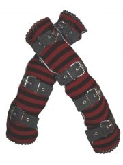 Armstulpen mit Schnalle rot gestreift