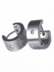 Creolen Ohrring aus Edelstahl mit Stein