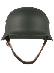 Stahlhelm WW II oliv mit Leder Innenteil
