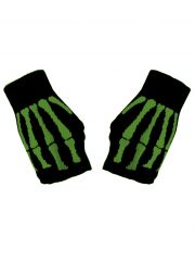 Fingerlose Handschuhe Skelett grün