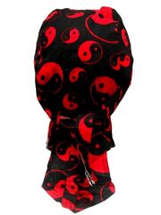 Bandana Cap Yin Yang rot schwarz