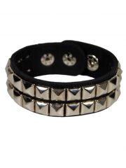 Kunstleder Armband Pyramidennieten 2 reihig