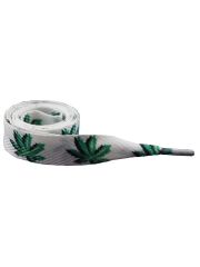 Schnürsenkel Cannabis weiß breit