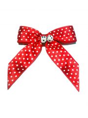 Haarspange rot Schleife mit Würfel
