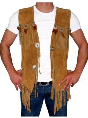 Country Lederweste braun