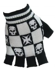 Fingerlose Handschuhe Eisernes Kreuz Totenkopf