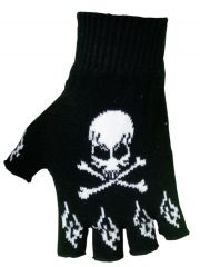 Fingerlose Handschuhe Skull
