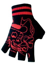 Fingerlose Handschuhe rauchender Totenkopf
