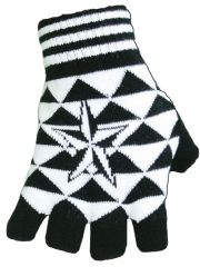 Fingerlose Handschuhe Stern kariert