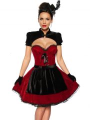 Oktoberfest Samt Dirndl rot