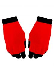 Multi Handschuhe neon rot 2 in 1