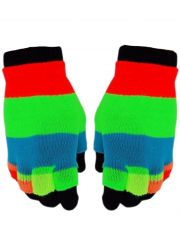 Multi Handschuhe gestreift bunt 2 in1