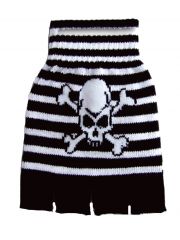 Fingerlose Handschuhe Skull weiß