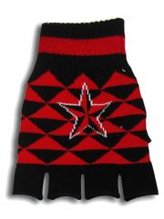 Fingerlose Handschuhe Stern rot
