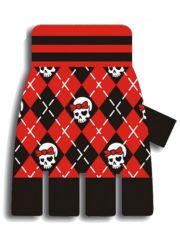 Fingerlose Handschuhe Skull Lady rot