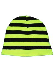 Beanie gestreift neon gelb