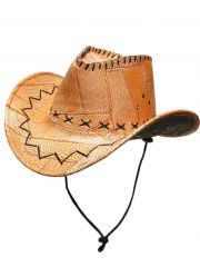 Cowboyhut Kunstleder gelb Muster