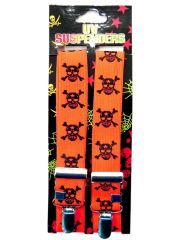 Hosenträger Totenkopf orange