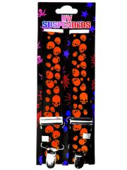 Hosenträger Skull neon orange