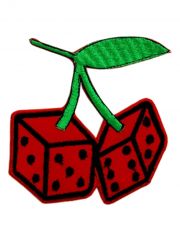 Aufnäher Würfel Kirschen