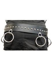 Ledergürtel Spitznieten mit Ringen