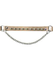 Leder Stiefelband Killernieten beige