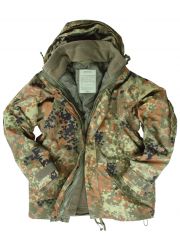 Nässeschutz Jacke flecktarn mit Fleece