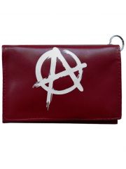 Geldbeutel mit Kette Anarchy rot weiß