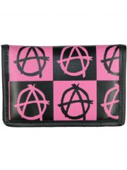 Geldbeutel mit Kette Anarchy schwarz pink