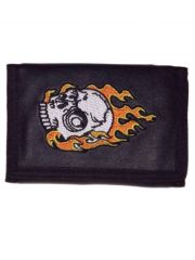 Geldbeutel mit Kette Flame Skull
