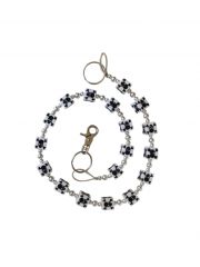 Geldbeutel Kette Skulls and Bones weiß