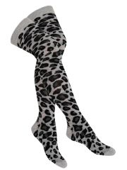 Overknees Leopard schwarz grau