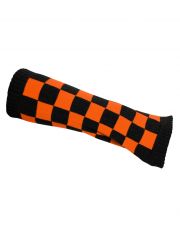 Armstulpen kariert schwarz orange