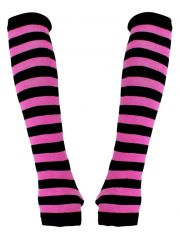 Armstulpen schwarz pink gestreift