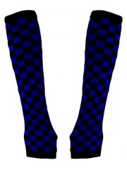 Armstulpen schwarz blau Schachbrett