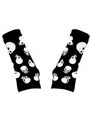 Armstulpen Totenkopf weiß