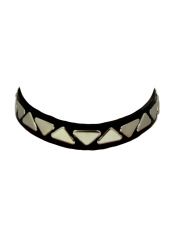 Leder Choker Halsband Dreieck Nieten