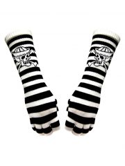 Fingerlose Stulpenhandschuhe Kapitän Skull gestreift