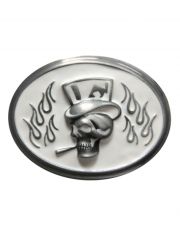 Gürtelschnalle Totenkopf mit Zylinder