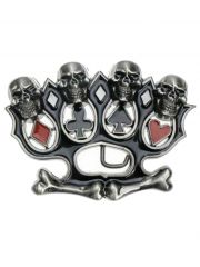 Gürtelschnalle Totenkopf Karten